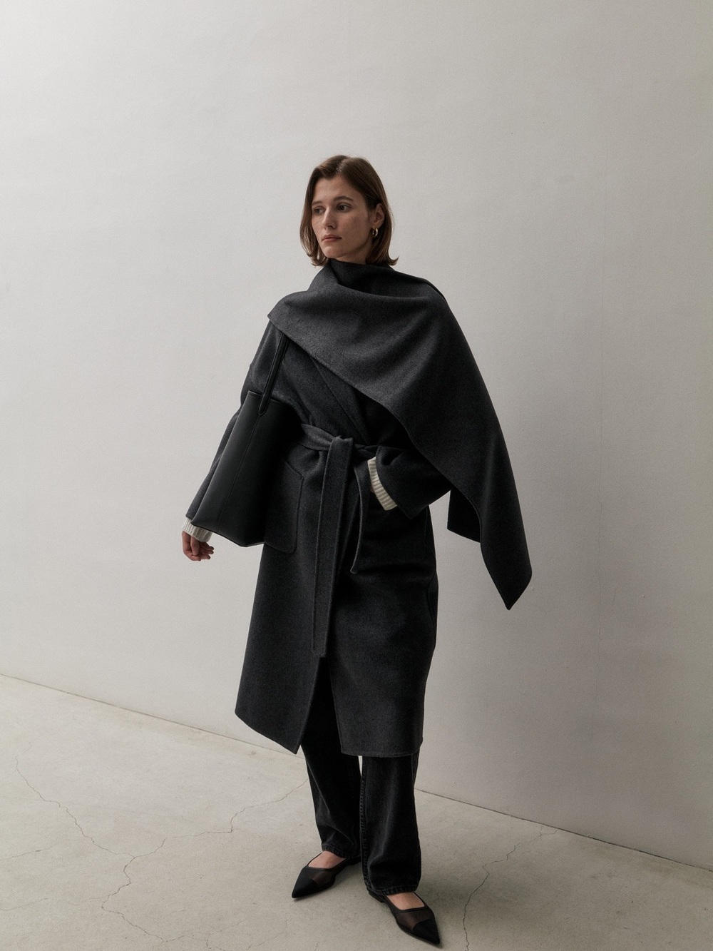 The Curated Boyfriend Coat in Charcoal